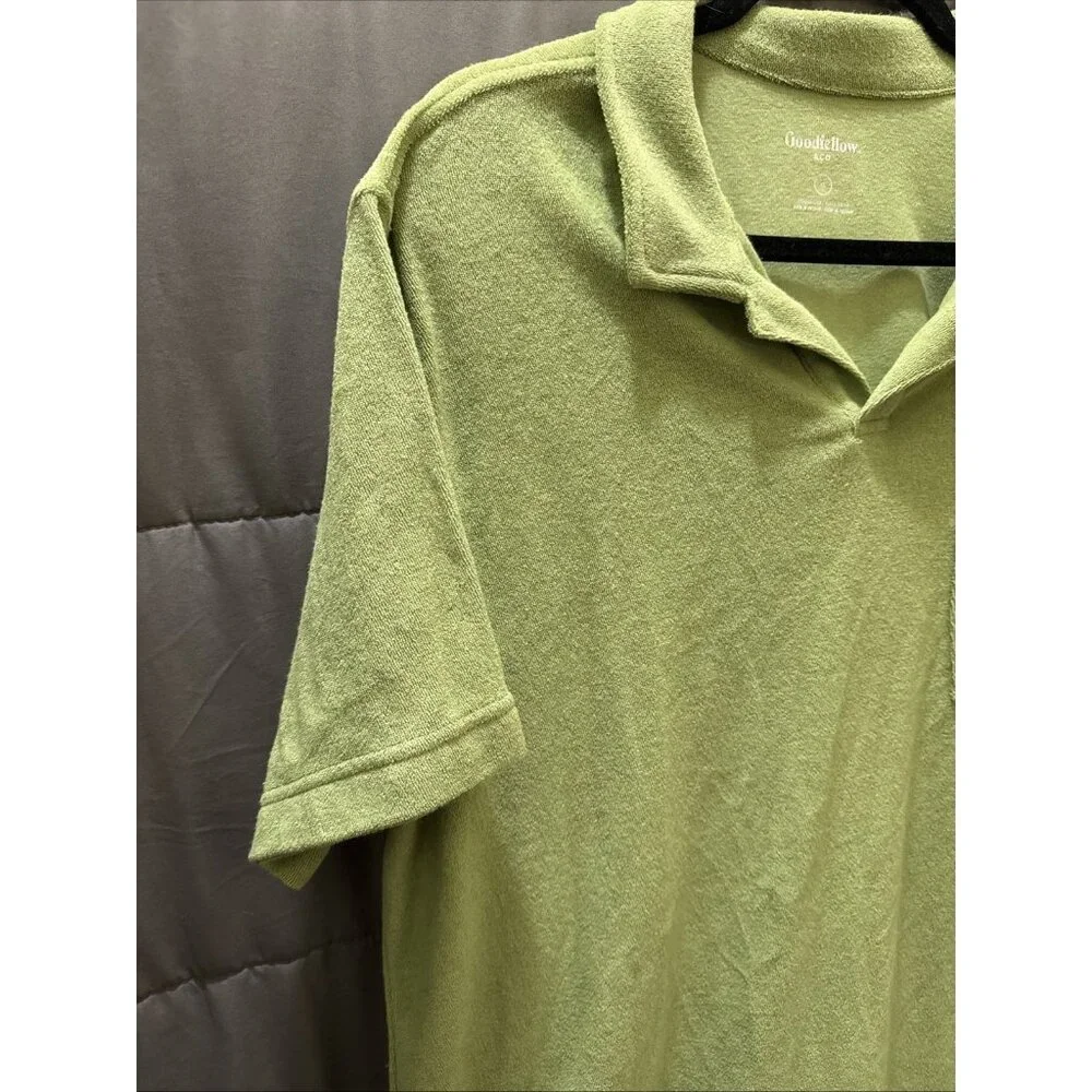 Goodfellow &Co Polo Mens Size XL Short Sleeve Crew Neck T Shirts Green Terryclot - Picture 5 of 10